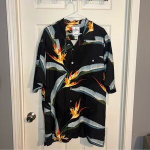 NEW Guy Harvey By Aftco Bluewater Floral Silk Hawaiian Shirt XL Sailfish